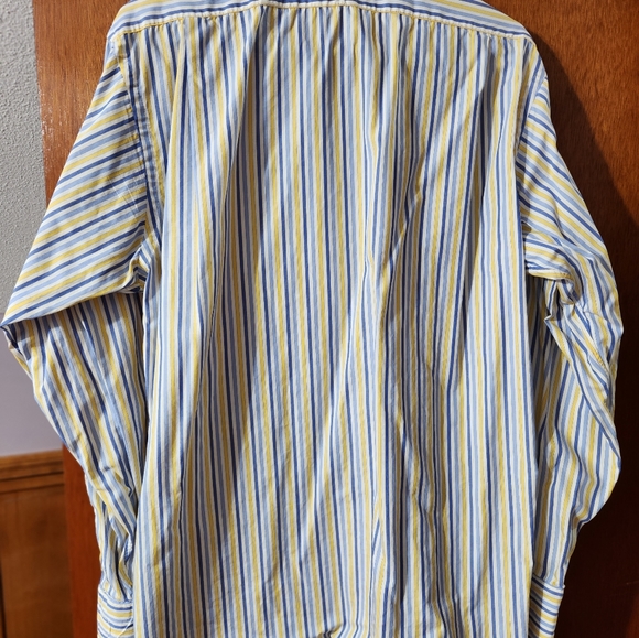Burberry London Multicolor Striped Men's Dress Shirt with French Cuff Sleeves - Picture 2 of 3